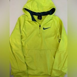 Boy’s neon yellow, half zip, Nike hoodie